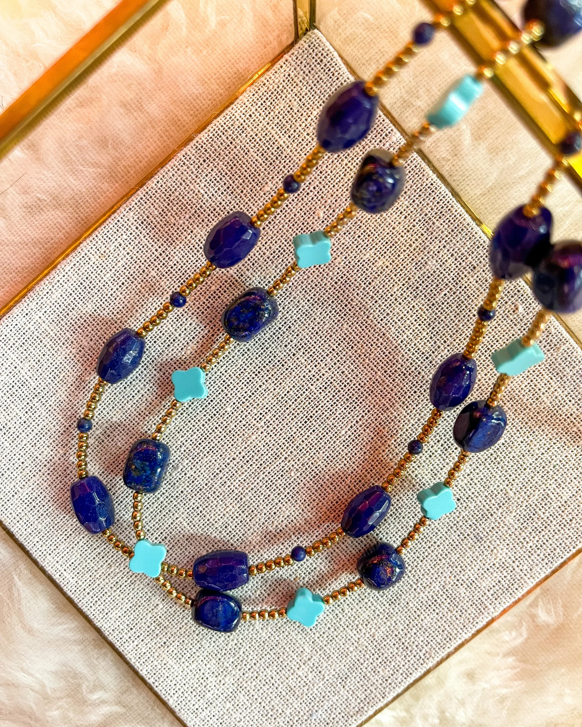 Blue Jade and Lapis Necklace