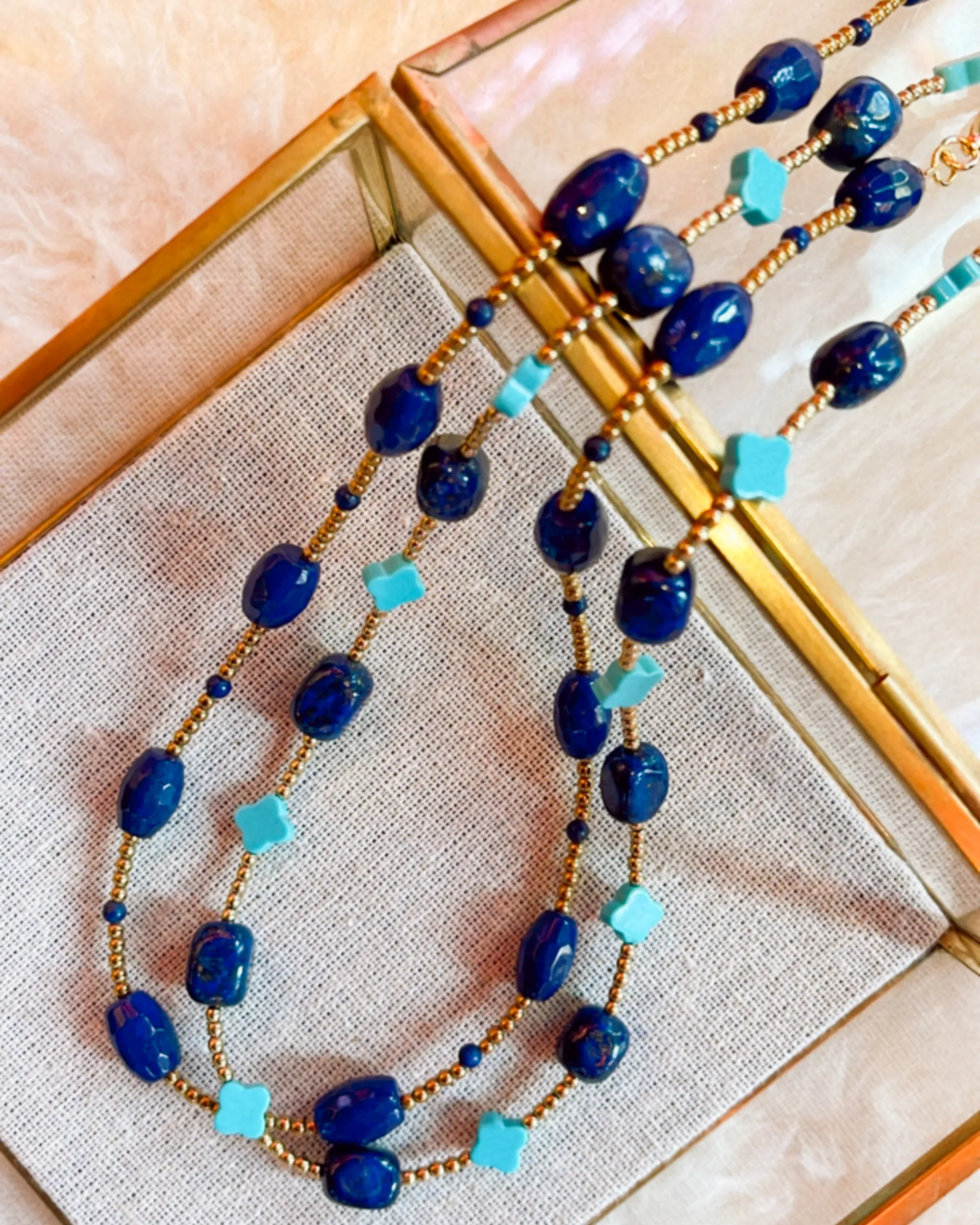 Blue Jade and Lapis Necklace