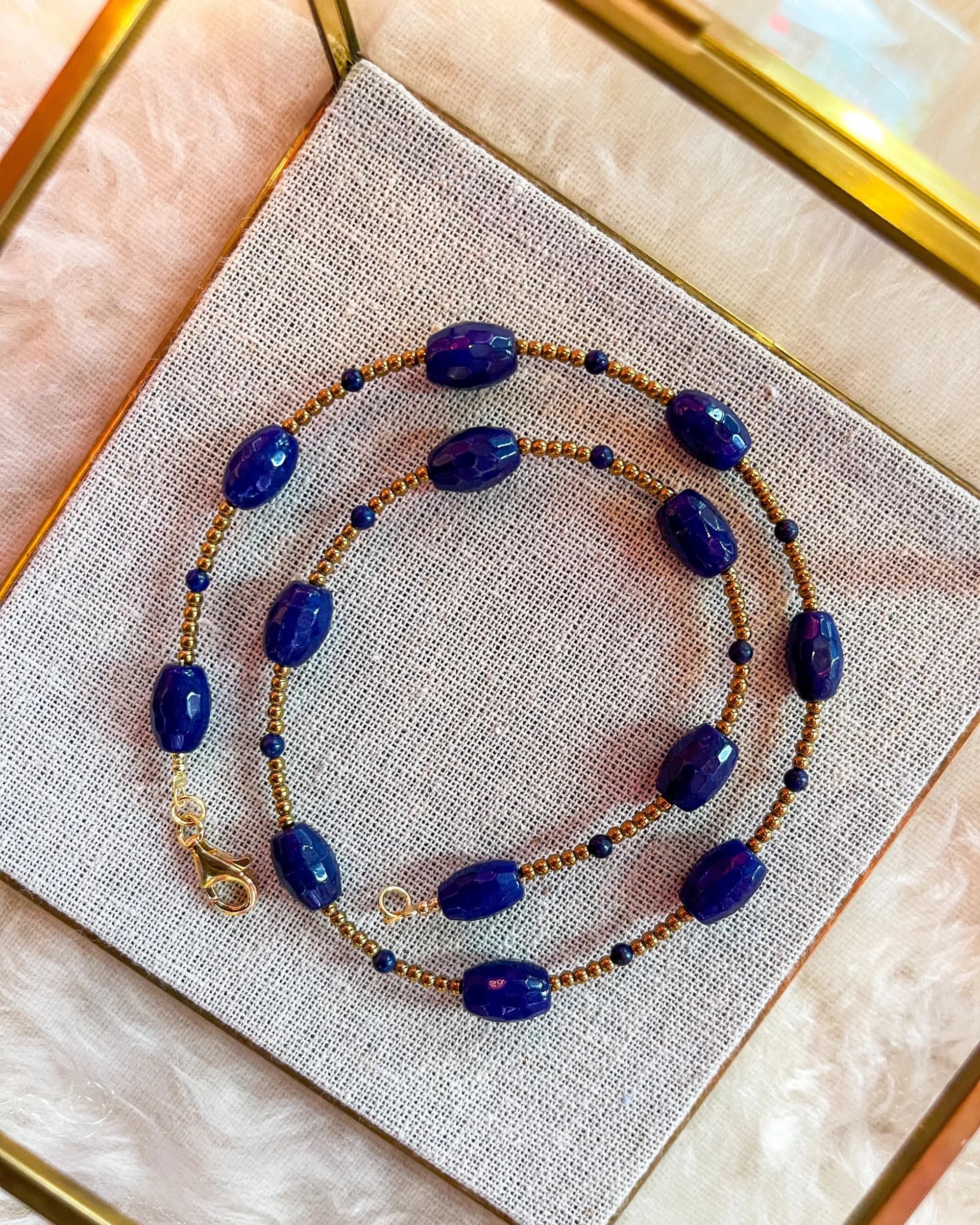Blue Jade and Lapis Necklace