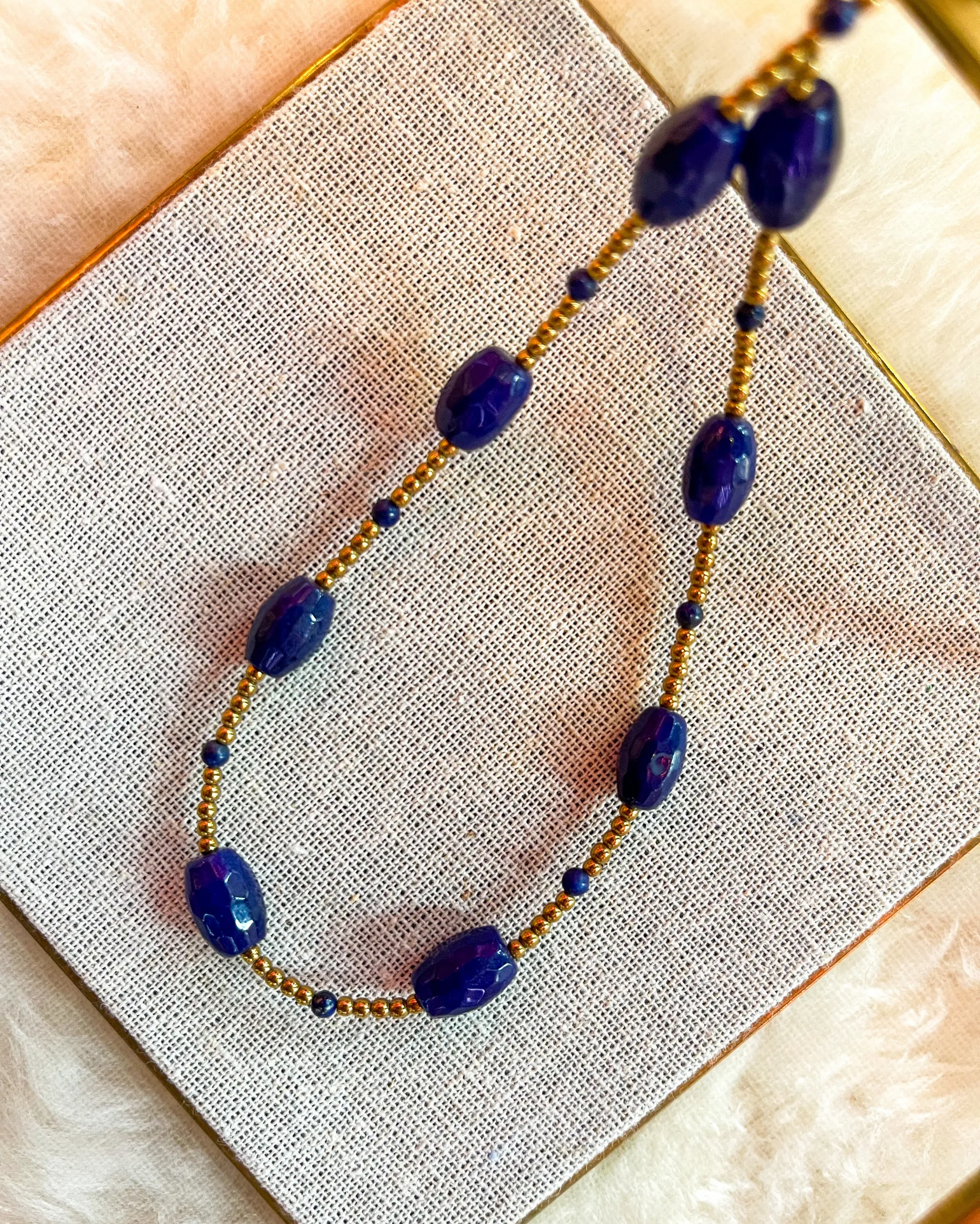 Blue Jade and Lapis Necklace