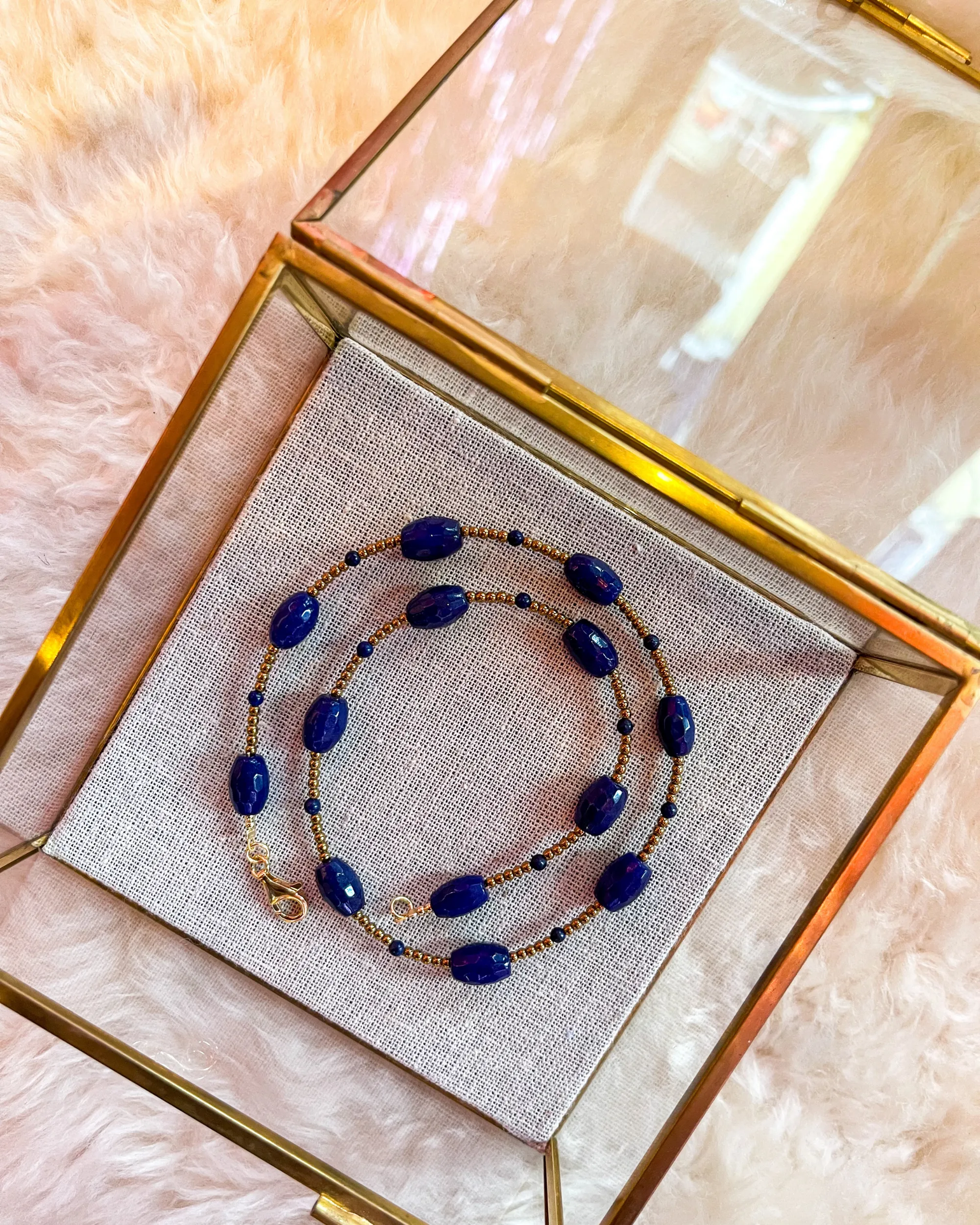 Blue Jade and Lapis Necklace