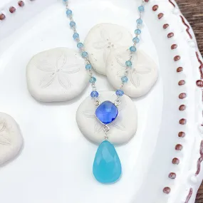 Blue Mix Gems Necklace