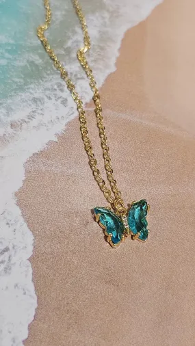 Blue Topaz Butterfly Necklace