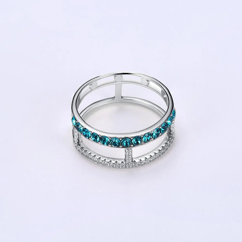 Blue Topaz Sterling Silver Ring