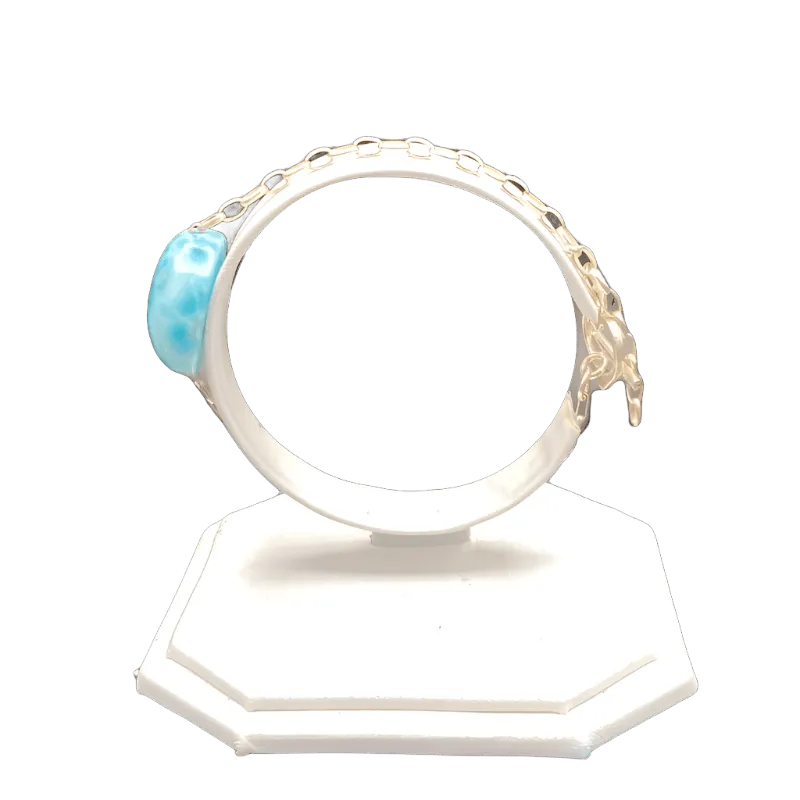 Bracelet Larimar 8 Inch Adjustable Sterling Silver Fashion Jewelry