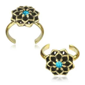 Brass Turquoise Mandala Toe Ring