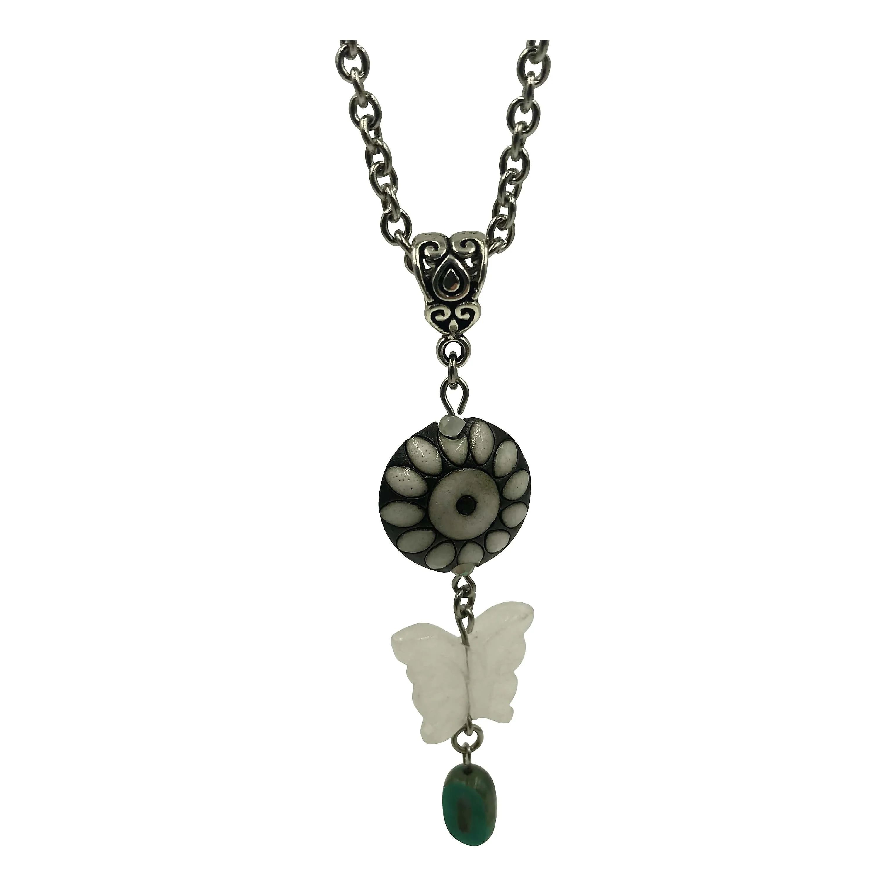 Butterfly Pendant Necklace with Stainless Steel Chain