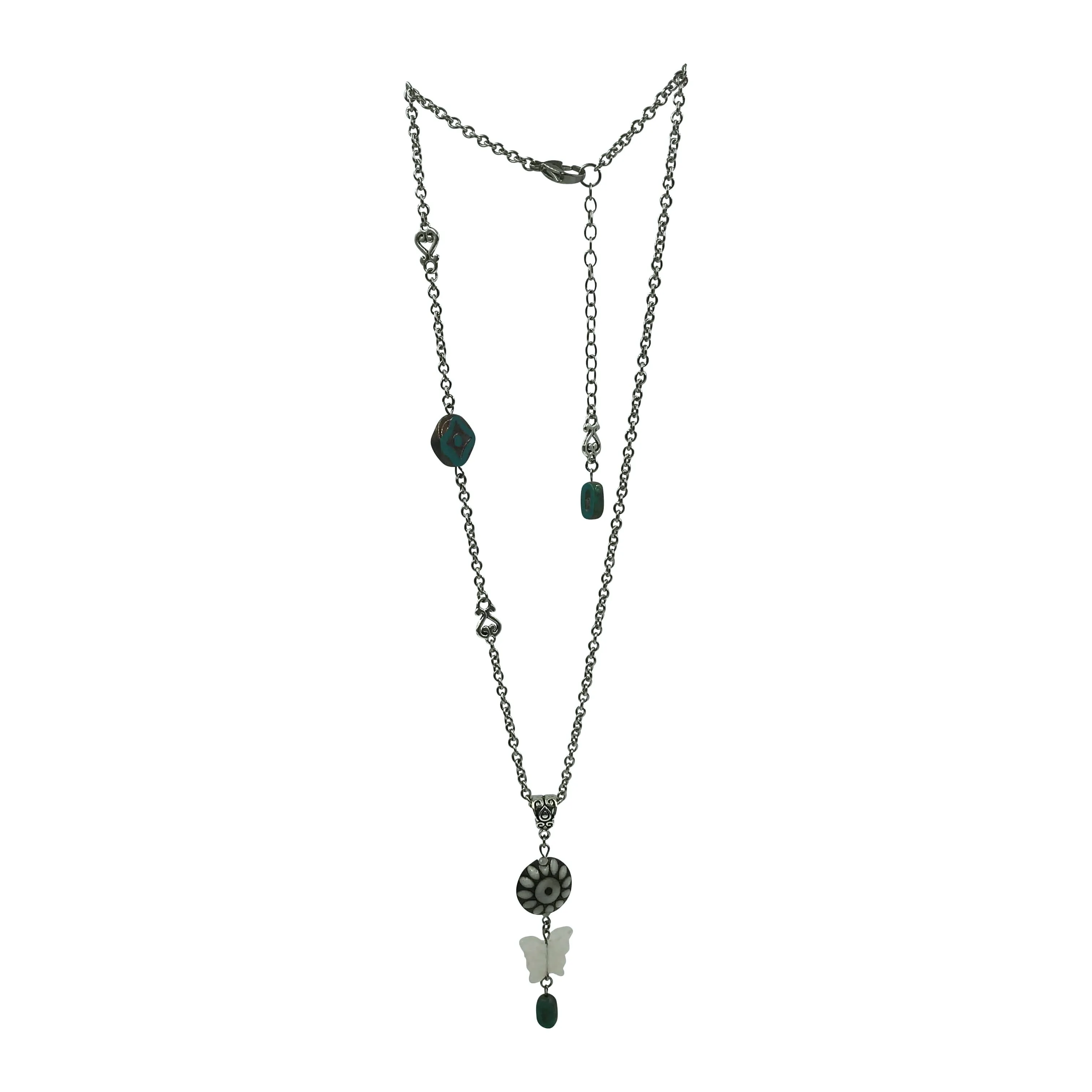 Butterfly Pendant Necklace with Stainless Steel Chain