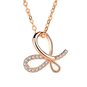 Butterfly with Zircon Pendant Silver Necklace for Women