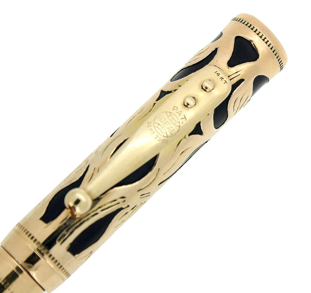 C1923 WATERMAN 552 SOLID 14K GOLD FILIGREE ART NOUVEAU OVERLAY FOUNTAIN PEN RESTORED