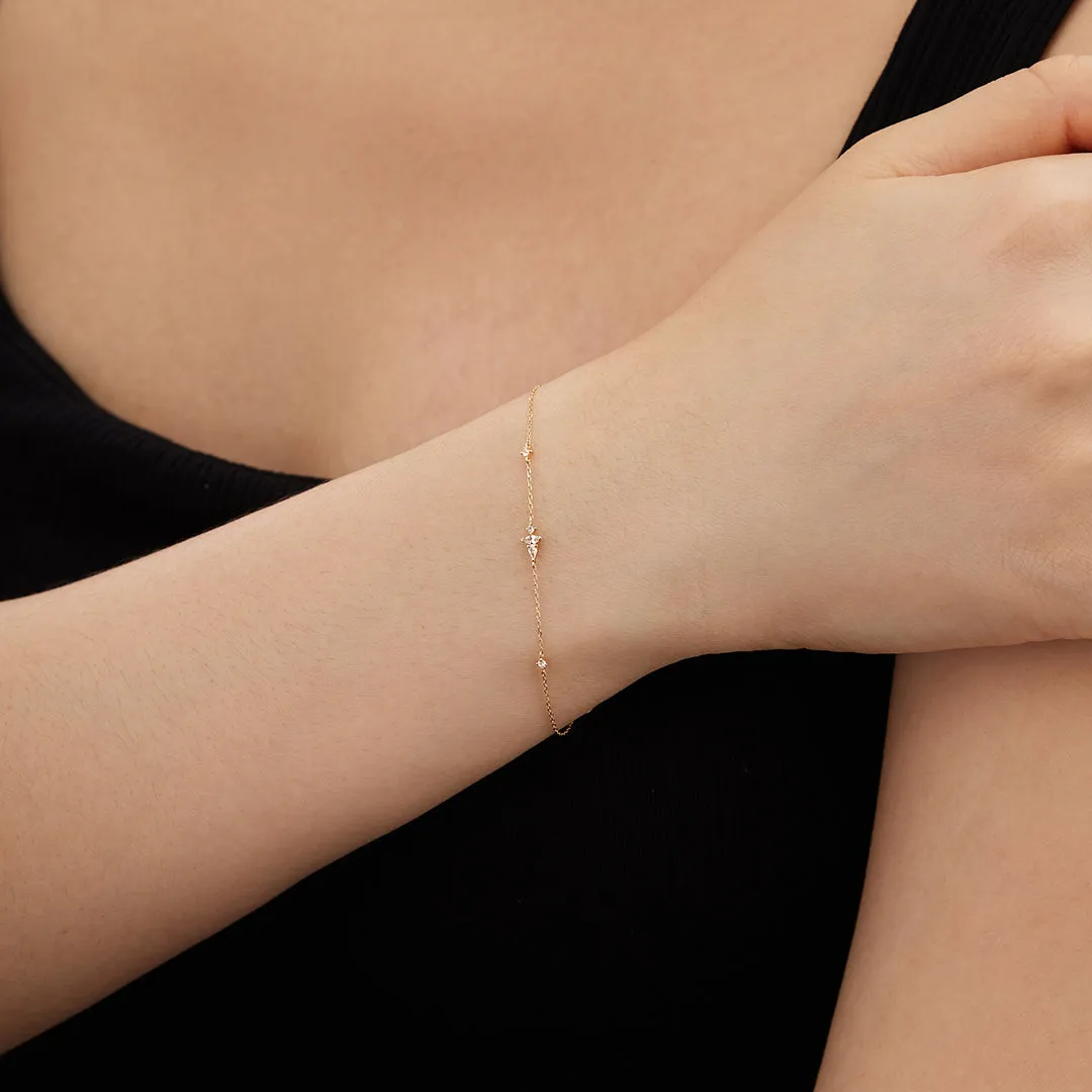CAMI | Pear and Round White Sapphire Bracelet