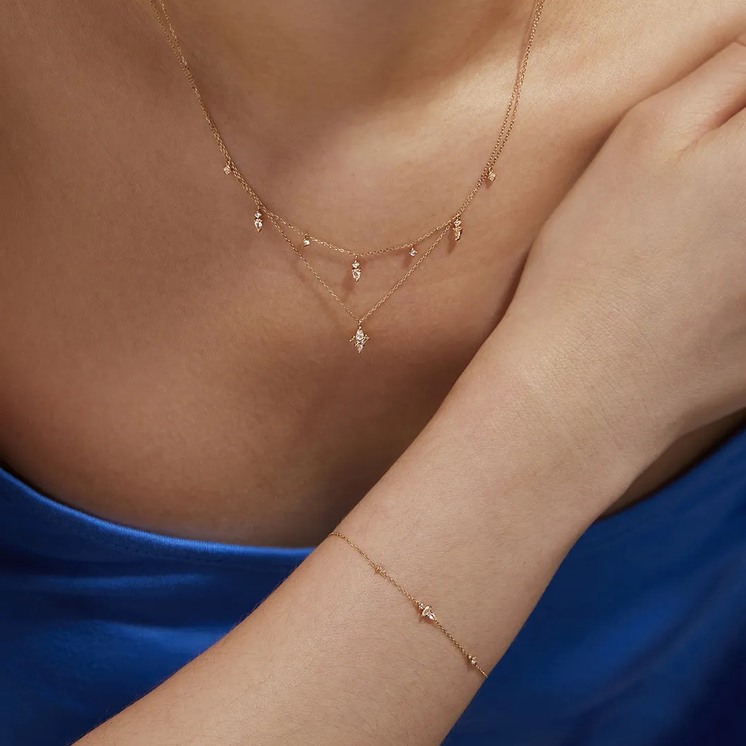 CAMI | Pear and Round White Sapphire Bracelet
