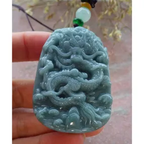 Certified Green Natural A Jade Pendant Dragon Necklace