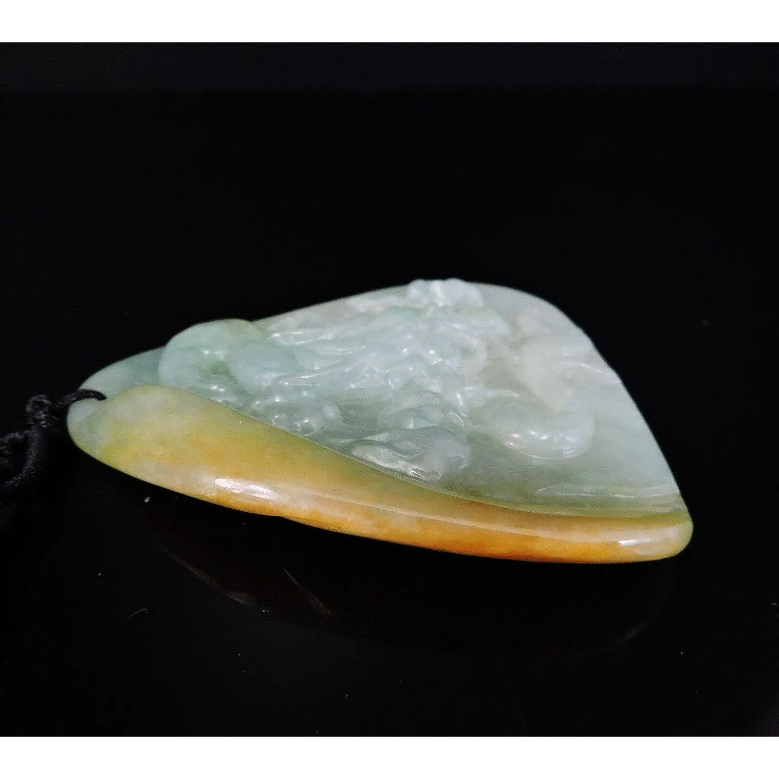 Certified Natural Hand-Carved A Jadeite Jade Pendant Necklace Dragon