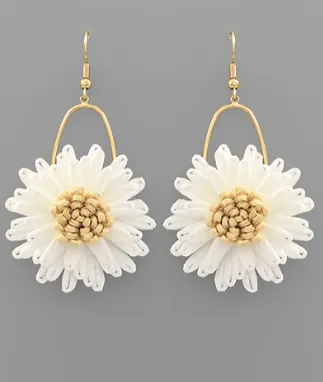 Chasing Flowers White Earrings
