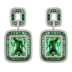 Chunky Green Dangling Earrings
