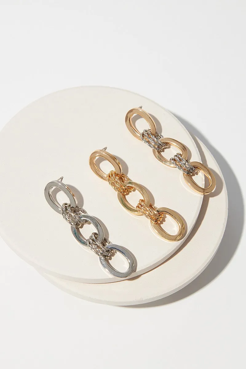 Chunky Link Chain Dangle Earrings