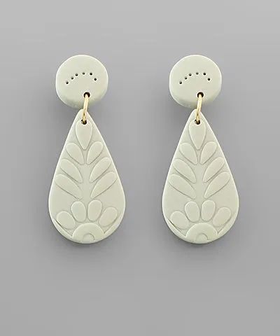 Clay Designed Dangle Earrings