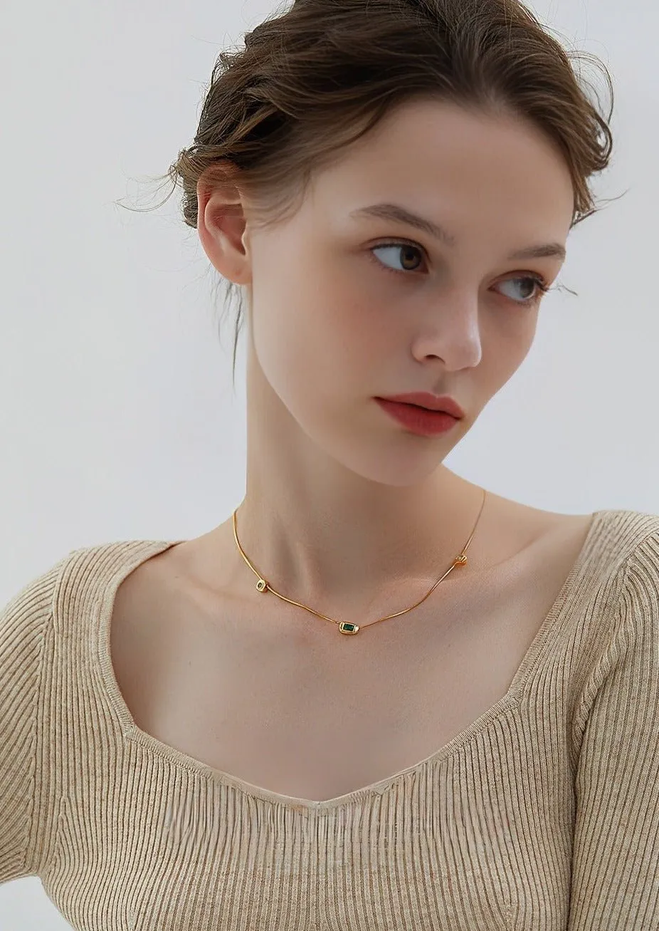 COLORED ZIRCON CHOKER NECKLACE