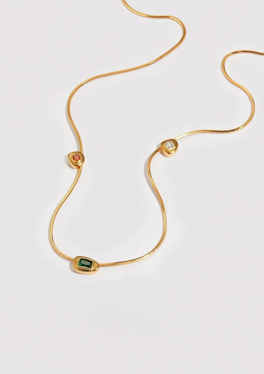 COLORED ZIRCON CHOKER NECKLACE