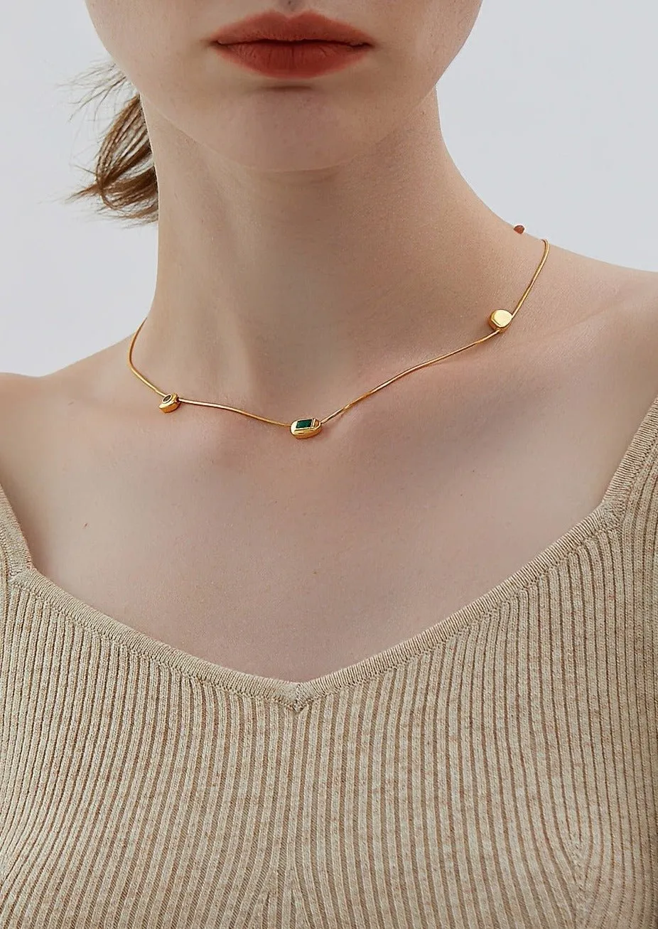 COLORED ZIRCON CHOKER NECKLACE