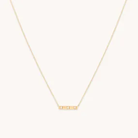 Cosmic Star Topaz Bar Necklace in Solid Gold