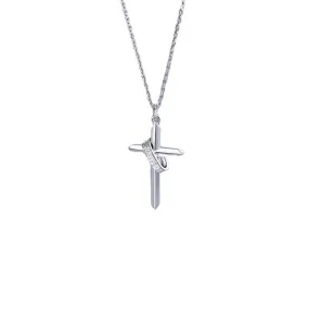 Cross Pendant Silver Necklace for Women