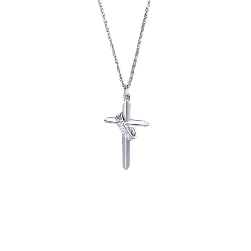 Cross Pendant Silver Necklace for Women