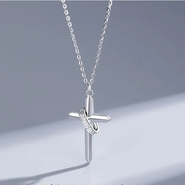 Cross Pendant Silver Necklace for Women