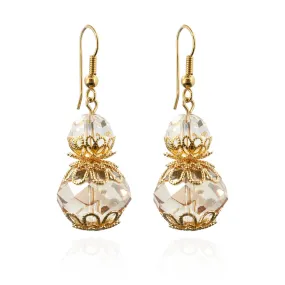 Crystal Bead & Filigree Drop Earrings