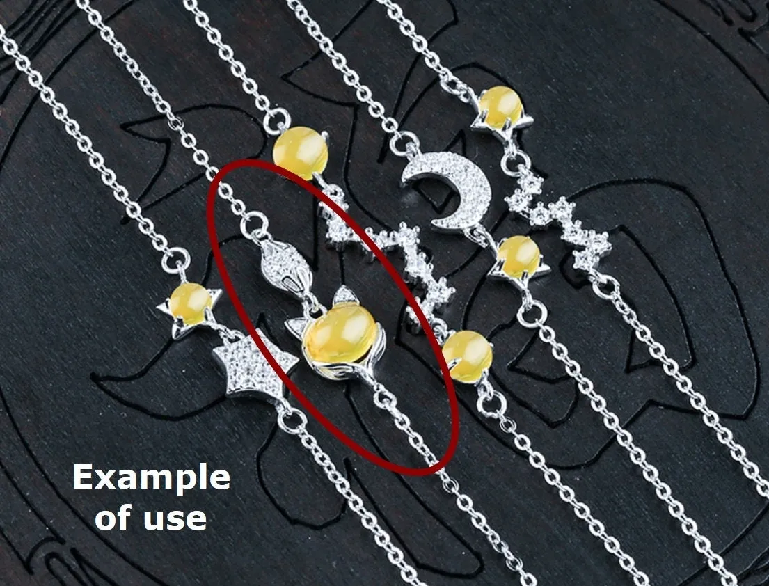 Crystals Fox Oval Base Chain Bracelet Setting Tray Bulk Sterling Silver Fine 925 7x8mm For One Stone Bead Adjustable DIY Jewelry Wholesale