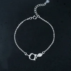 Crystals Fox Oval Base Chain Bracelet Setting Tray Bulk Sterling Silver Fine 925 7x8mm For One Stone Bead Adjustable DIY Jewelry Wholesale