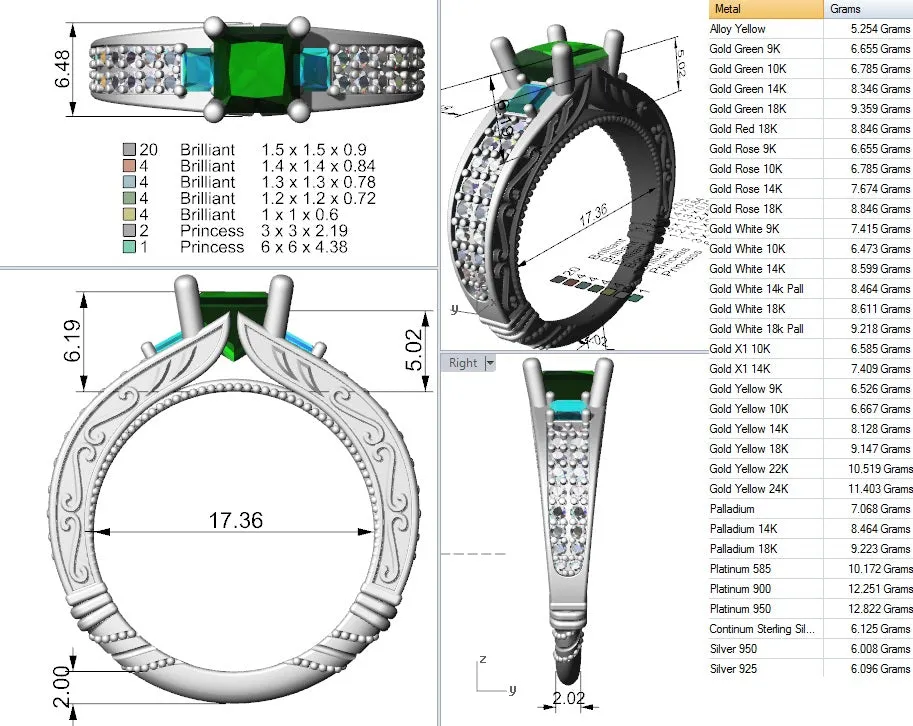 Cubic Zirconia Engagement Ring- Customer Designed Style 3631
