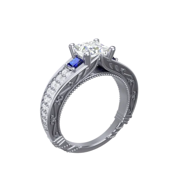 Cubic Zirconia Engagement Ring- Customer Designed Style 3631