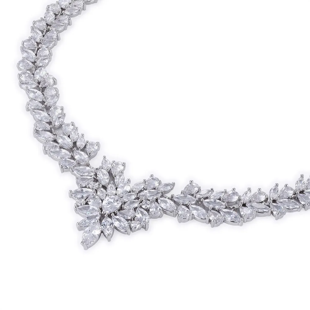 Cubic zirconia Necklace Earring Set for Wedding, Bridesmaid Jewelry CN10009
