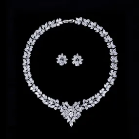 Cubic zirconia Necklace Earring Set for Wedding, Bridesmaid Jewelry CN10009