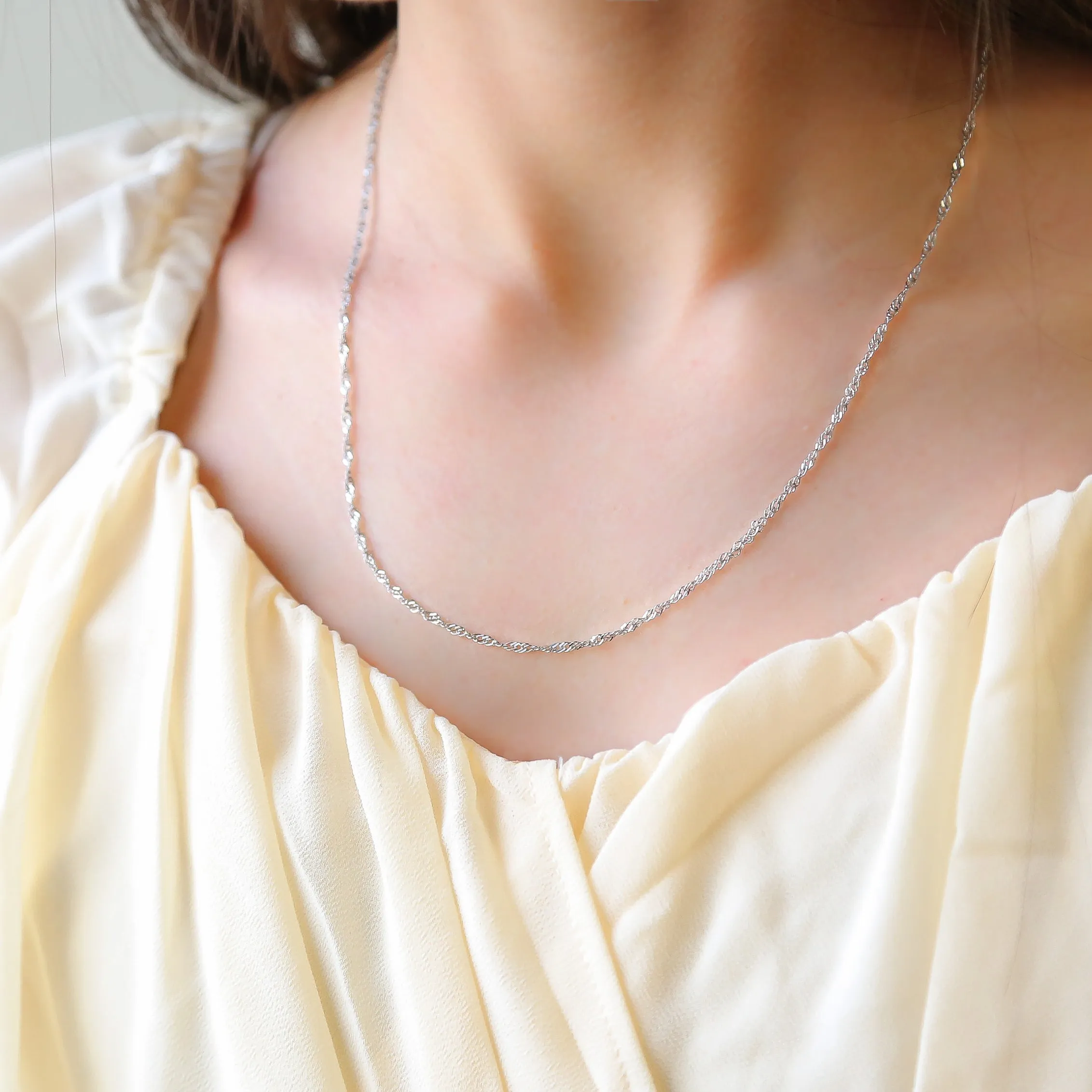 CURRENT - Twisted Chain Necklace 18K Gold Plated or Silver Steel