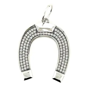 D401 Big Horseshoe CZ Pave Pendant