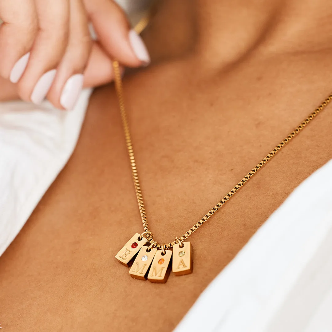 Dainty Pave Initial Tag Necklace