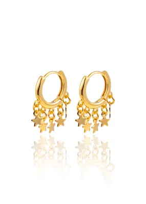 Dangle Star Huggies Earrings (L69)