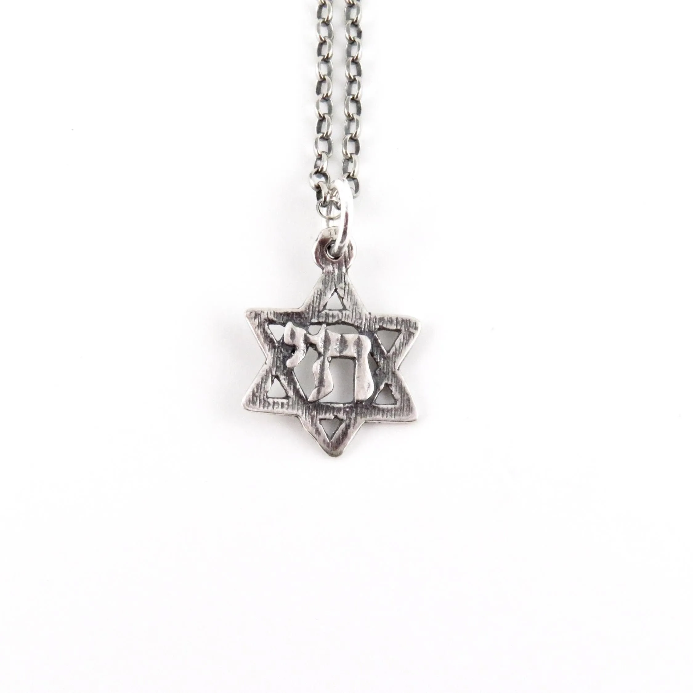 Delicate Chai in Star of David Necklace