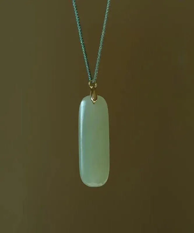 DIY Cyan Jade Strip Pendant Necklace