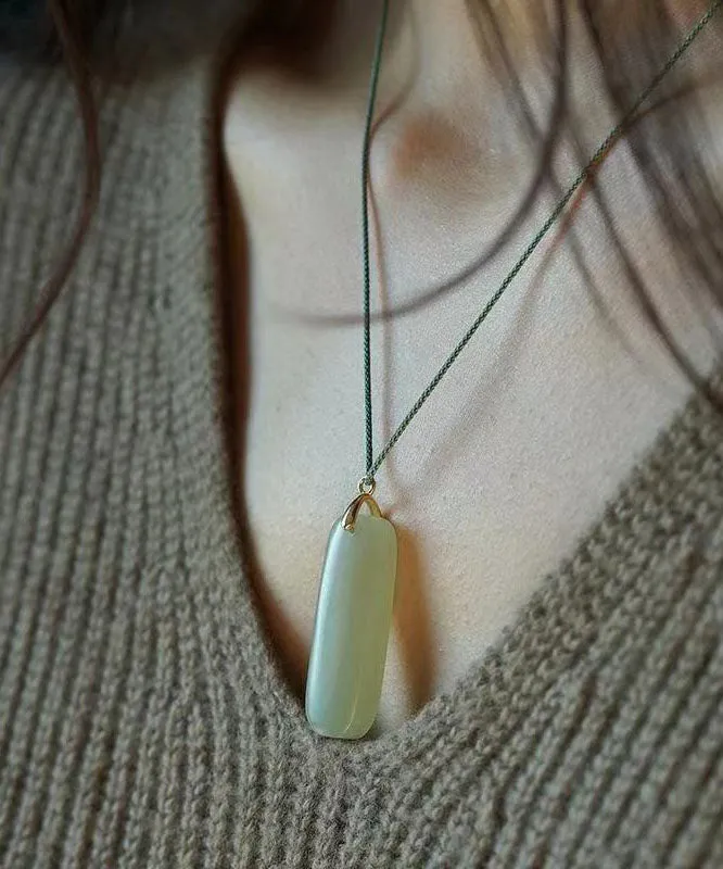 DIY Cyan Jade Strip Pendant Necklace