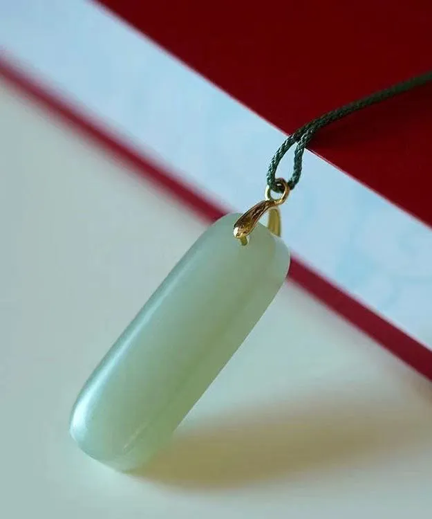 DIY Cyan Jade Strip Pendant Necklace