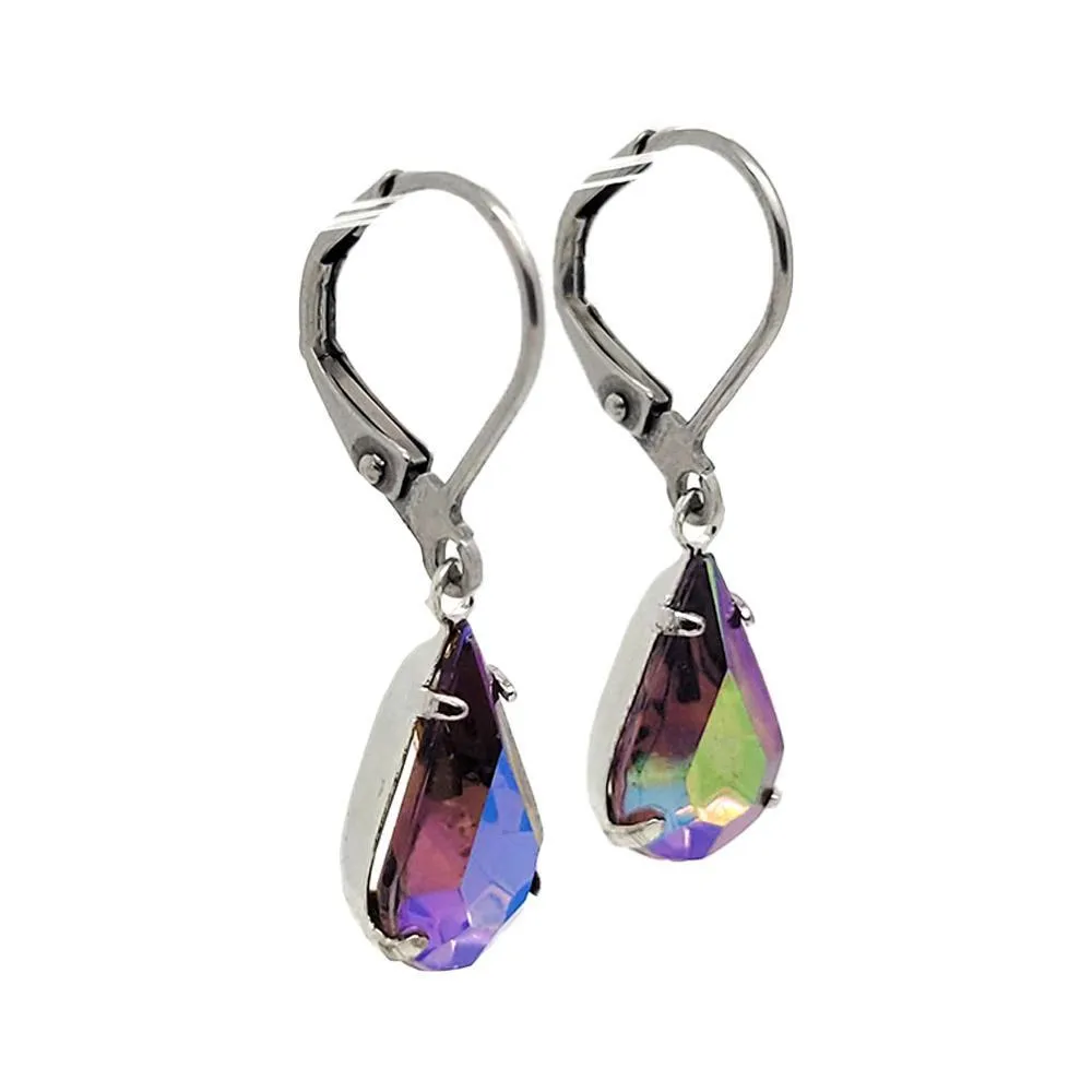 Earrings - Aurora Iridescents - Steel Vintage Rhinestone Dangles (Assorted Styles) by Christine Stoll | Altered Relics