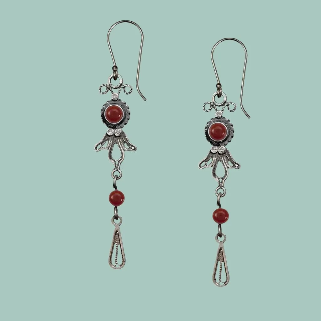 Earrings for Woman, Sterling Silver Earrings, Delicate Filigree Israeli Earrings.