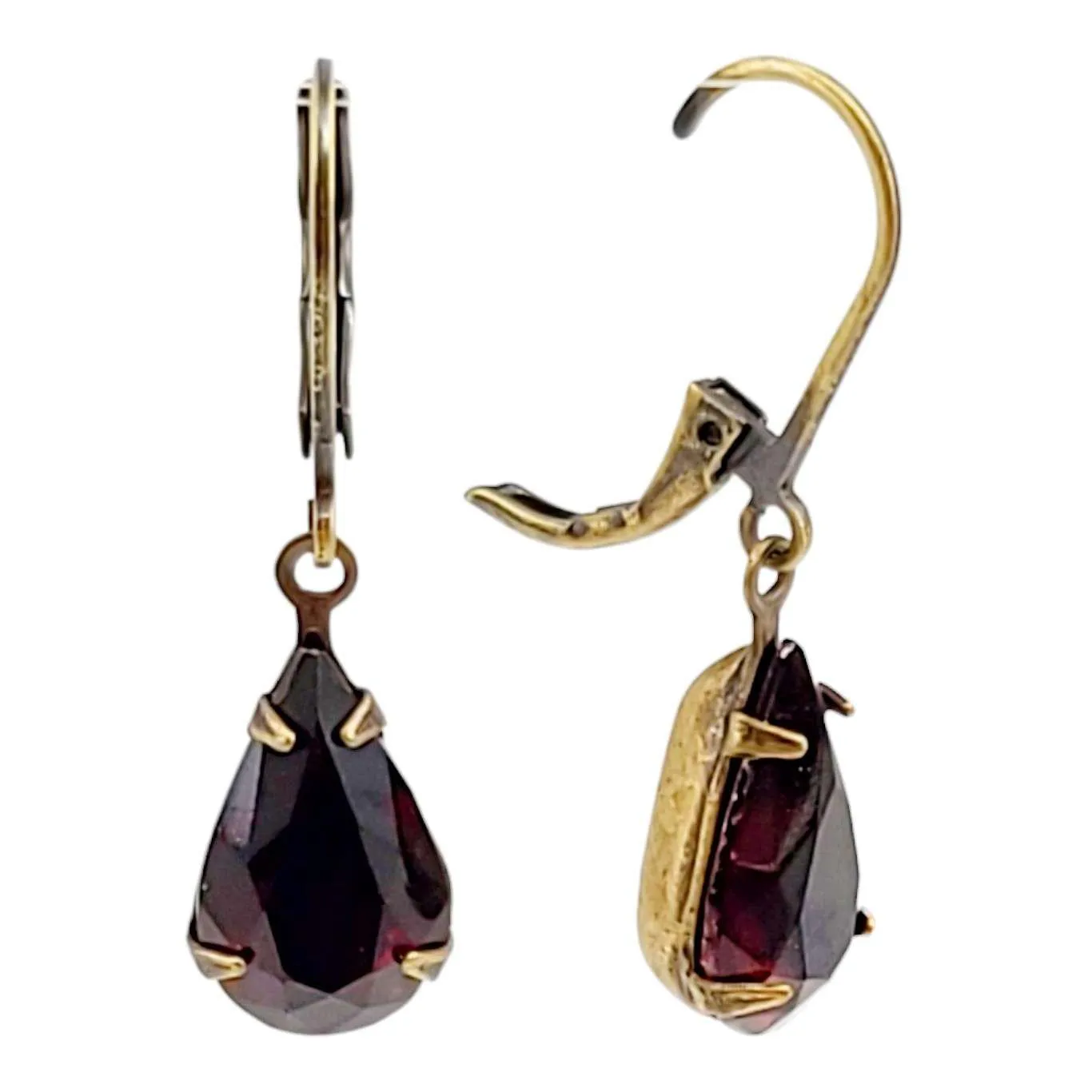 Earrings - Reds and Pinks - Brass Vintage Rhinestone Dangles (Assorted Styles) by Christine Stoll | Altered Relics