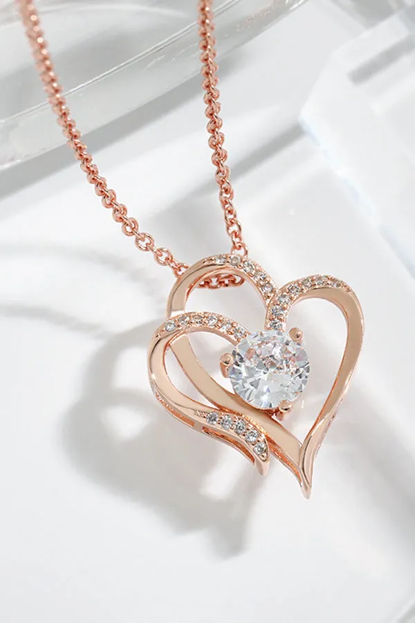 Elegant Zircon Love Heart Necklace