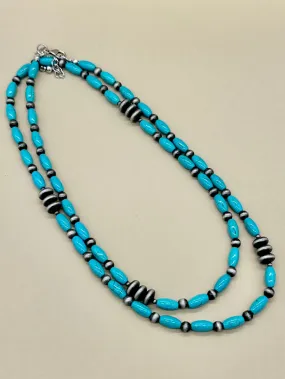 Ember Faux Navajo and Turquoise Beaded Necklace