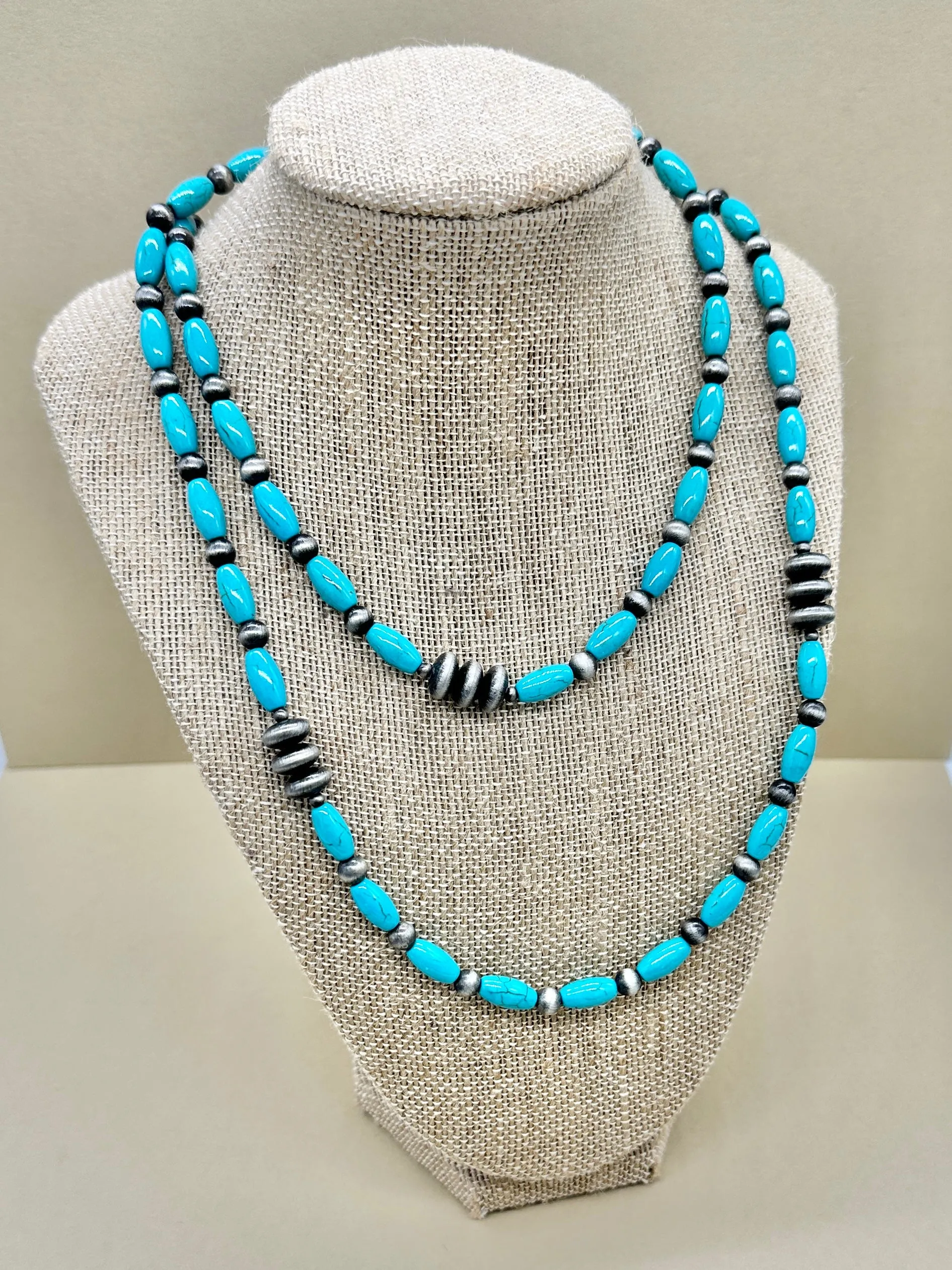 Ember Faux Navajo and Turquoise Beaded Necklace